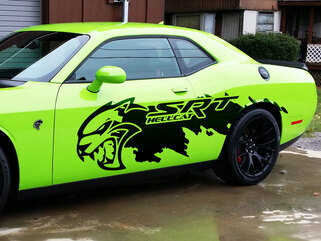 Dodge Challenger Charger SRT Hellcat Splash Grunge Hell Cat Decalcomania in vinile Decalcomania enorme grafica