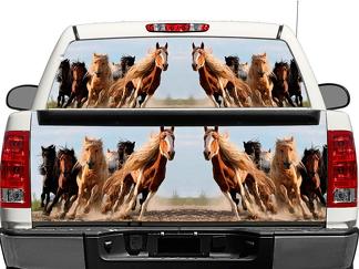 Cavalli che corrono Fauna selvatica Natura Lunotto posteriore O portellone posteriore Decal Sticker Pick-up Truck SUV Car
