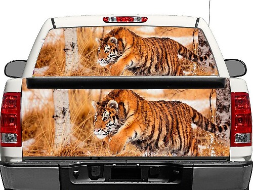 Adesivo in vinile Tiger Wildlife per finestrino posteriore o portellone per pick-up e SUV