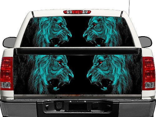 Adesivo in vinile Angry Lions per finestrino posteriore o portellone per pick-up e SUV