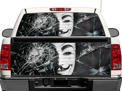 Adesivo in vinile anonimo per finestrino posteriore o portellone per pick-up e SUV