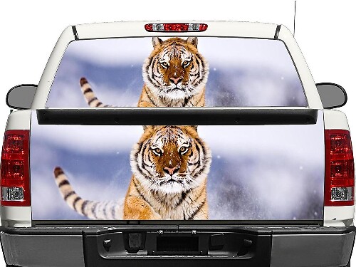 Adesivo in vinile Snow Tiger per finestrino posteriore o portellone per pick-up e SUV