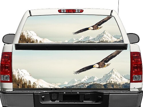Adesivo in Vinile per Finestrino Posteriore o Portellone Bald Eagle Mountain per Camion SUV Auto