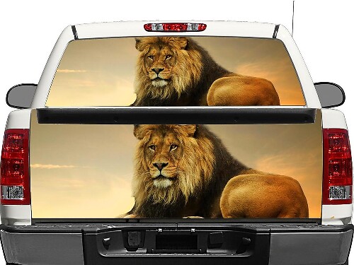 Adesivo in vinile Calm Lion per finestrino posteriore o portellone per pick-up e SUV
