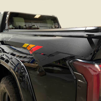 Toyota Tundra Side Pickup Carbon con grafica adesiva a strisce vintage
