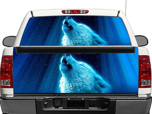 Adesivo in vinile per lunotto posteriore o portellone Polar Wolf per pick-up SUV
