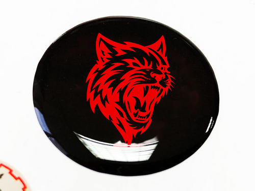 Pulsante di avviamento del motore Hellcat Dodge Charger Adesivo con decalcomania in resina con emblema distintivo a cupola