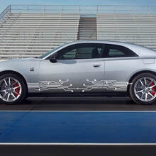Adesivo Vinile Laterale Stile Microchip per Dodge Charger Electric 2024+_2