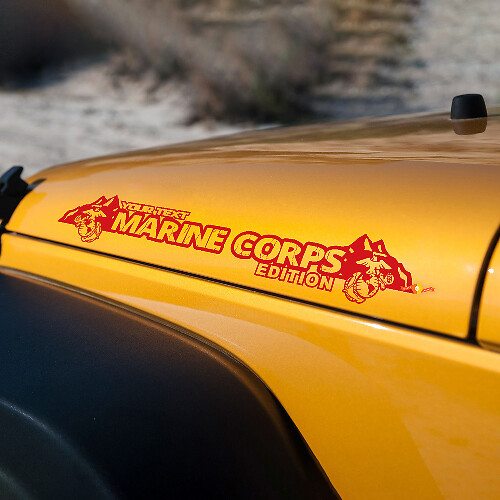 Decalcomanie per adesivi per cofano Marine Corps Mountains Edition per cappe Jeep Wrangler

