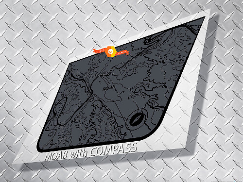 Adesivo in vinile nero Moab Map with Compass Blackout Hood per Jeep Wrangler