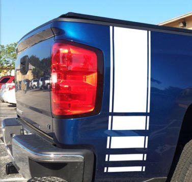 Adesivi in Vinile con Strisce Laterali Posteriori a Scacchi per Chevy Silverado 2016-2017