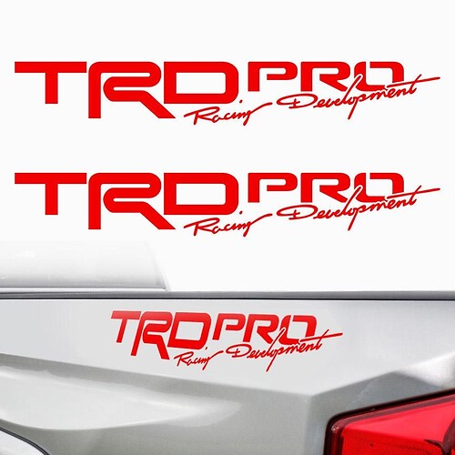 Toyota Tacoma TRD PRO 2017 Adesivi per decalcomanie laterali del letto in vinile Cut Vinyl Racing D