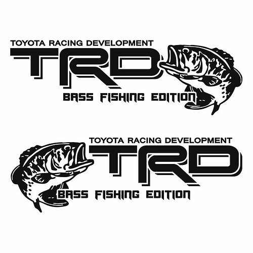 TOYOTA TRD Bass Fishing Edition Fish Decal Sticker Vinile camion Tacoma Tundra Qk