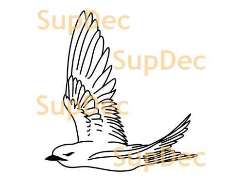 Adesivo da parete del bagno della finestra dell'arte del vinile dell'uccello rimovibile #21
