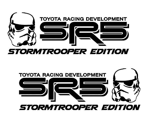 Coppia di Adesivi Laterali in Vinile Edizione SR5 Stormtrooper per Tacoma Tundra