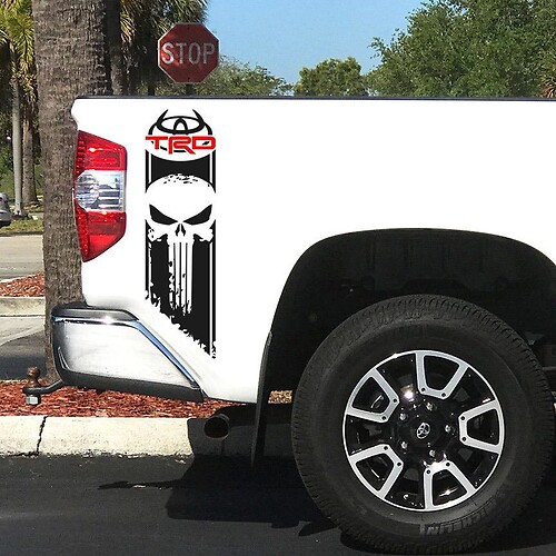 Tundra TRD Logo Punisher Sport Off Road 4x4 Toyota Decalcomanie Adesivi in ​​vinile Decal S