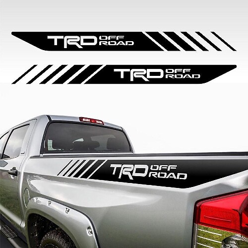 Adesivo vinile con strisce lampeggianti TRD Off Road per il lato del cassone per Toyota Tacoma