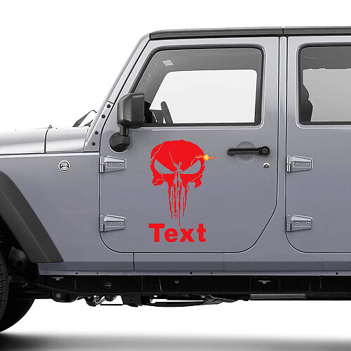 Kit di Adesivi in Vinile con Teschio Punisher per Porta Jeep Wrangler JK CJ TJ YJ