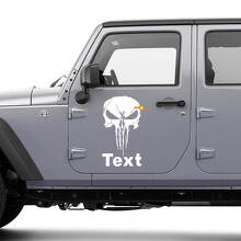 Kit di Adesivi in Vinile con Teschio Punisher per Porta Jeep Wrangler JK CJ TJ YJ_2