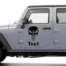 Kit di Adesivi in Vinile con Teschio Punisher per Porta Jeep Wrangler JK CJ TJ YJ_3