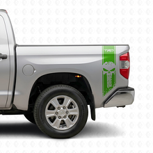 Set di Adesivi Vinilici Laterali Posteriori TRD Punisher Skull per Toyota Tacoma Tundra_3