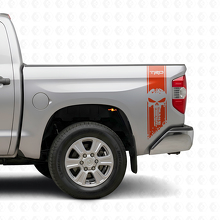 Set di Adesivi Vinilici Laterali Posteriori TRD Punisher Skull per Toyota Tacoma Tundra_4