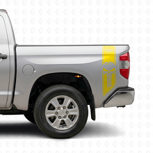 Set di Adesivi Vinilici Laterali Posteriori TRD Punisher Skull per Toyota Tacoma Tundra_5