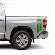Set di Adesivi in Vinile Laterali Posteriori 4x4 Off Road Punisher Skull per Toyota Tacoma Tundra_3