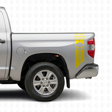 Set di Adesivi in Vinile Laterali Posteriori 4x4 Off Road Punisher Skull per Toyota Tacoma Tundra_5