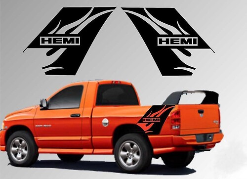Dodge Ram vinile adesivo decalcomania grafica camion letto strisce Hemi Flames Daytona 1500 2500 ora
