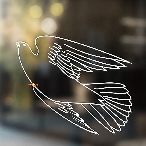 Adesivo Universale in Vinile Flying Dove