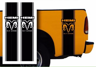 Adesivi per decalcomanie Hemi Dodge Mopar Pickup Truck Bed Stripes / Scegli colore ora
