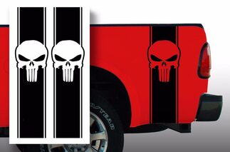 Punisher Chevy Ford Dodge Pickup Truck Bed Stripes adesivi per decalcomanie / Scegli colore