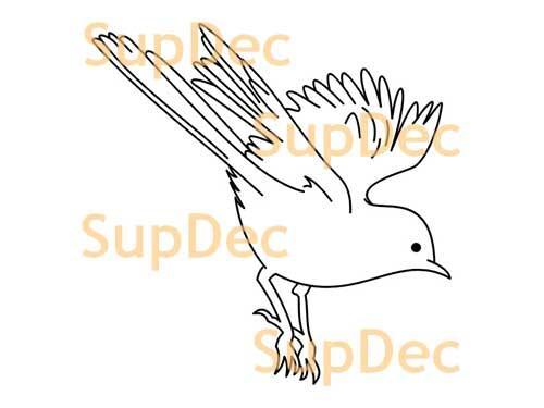 Adesivo per bagno con finestra in vinile con uccelli, adesivo rimovibile #28
