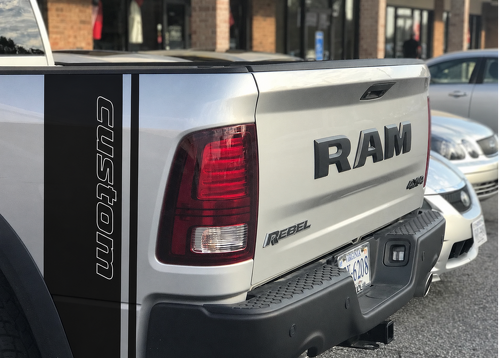Striscia Orlo Personalizzata Coppia di Adesivi in Vinile per Fiancata per Dodge Ram 1500