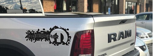 2 decalcomanie Dodge Ram Rebel 1500 5.7L adesivi in ​​vinile TRX Hemi Graphics curvy mopar