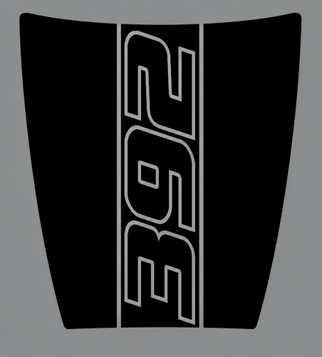 392 Daytona Style Outline Center Panel — Adesivo in vinile (cofano) per Dodge Charger 2015-2018