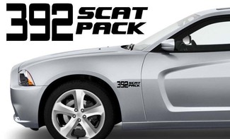 2 X Dodge Charger Challenger Scat Pack 392 HEMI Shaker Adesivi Decalcomanie Scatpack