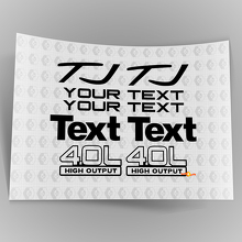 Jeep Wrangler Sport 4.0 kit decalcomanie adesive ad alto rendimento YJ TJ 3