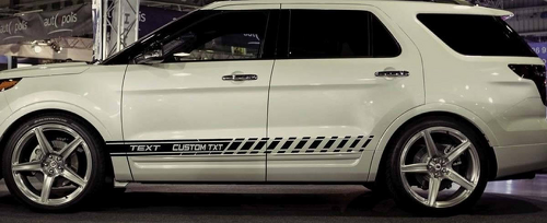 KIT ADESIVI IN VINILE PER STRISCE SOTTOPORTA E MINIGONNE per Ford Explorer 2010 2011 2012 2013 2015 2016 2018
