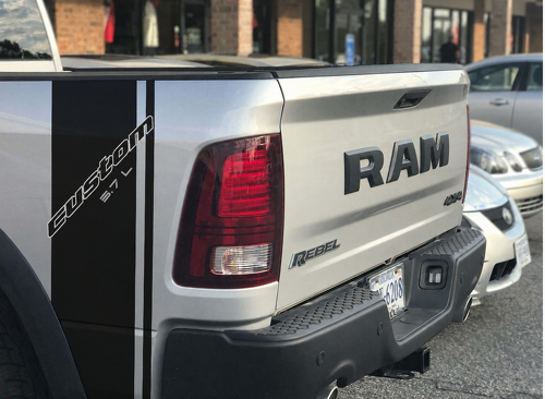Adesivo in vinile a strisce personalizzato 5.7L per il bordo del cassone Dodge Ram 1500