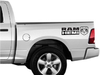 Hemi Dodge Ram x2 adesivi per decalcomanie in vinile, logo del letto laterale posteriore, Mopar 5,7 litri RT