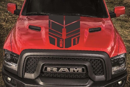 DODGE RAM 1500 HOOD adesivi decalcomania in vinile a strisce singole emi personalizzati