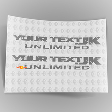 Coppia di decalcomanie per adesivi per corpo parafango lato illimitato Jeep 