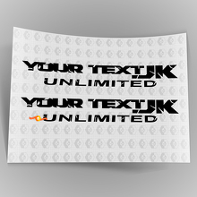 Coppia di decalcomanie per adesivi per corpo parafango lato illimitato Jeep 