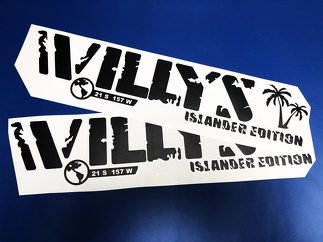 2x grafica Jeep Wrangler Willys islander Hood Decal Stickers