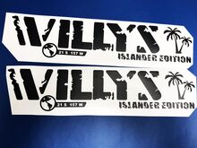 2x grafica Jeep Wrangler Willys islander Hood Decal Stickers 3