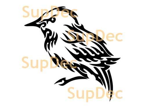 Adesivo per bagno con finestra in vinile con uccelli, adesivo rimovibile #36
