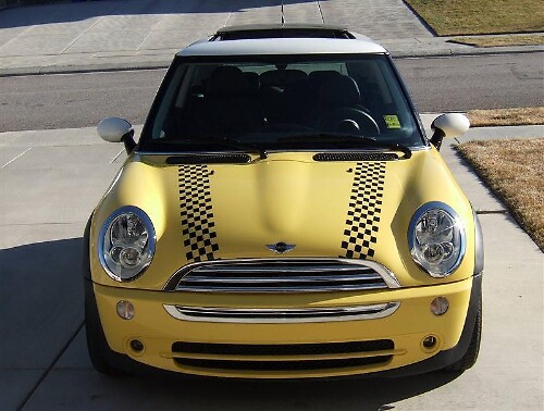 Strisce a Scacchi in Vinile per Cofano per Mini Cooper 2002-2004