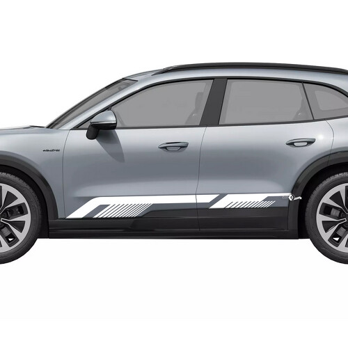 Adesivo in Vinile con Linee Sottili per Battitacco Laterale Porsche Cayenne Elettrica_1